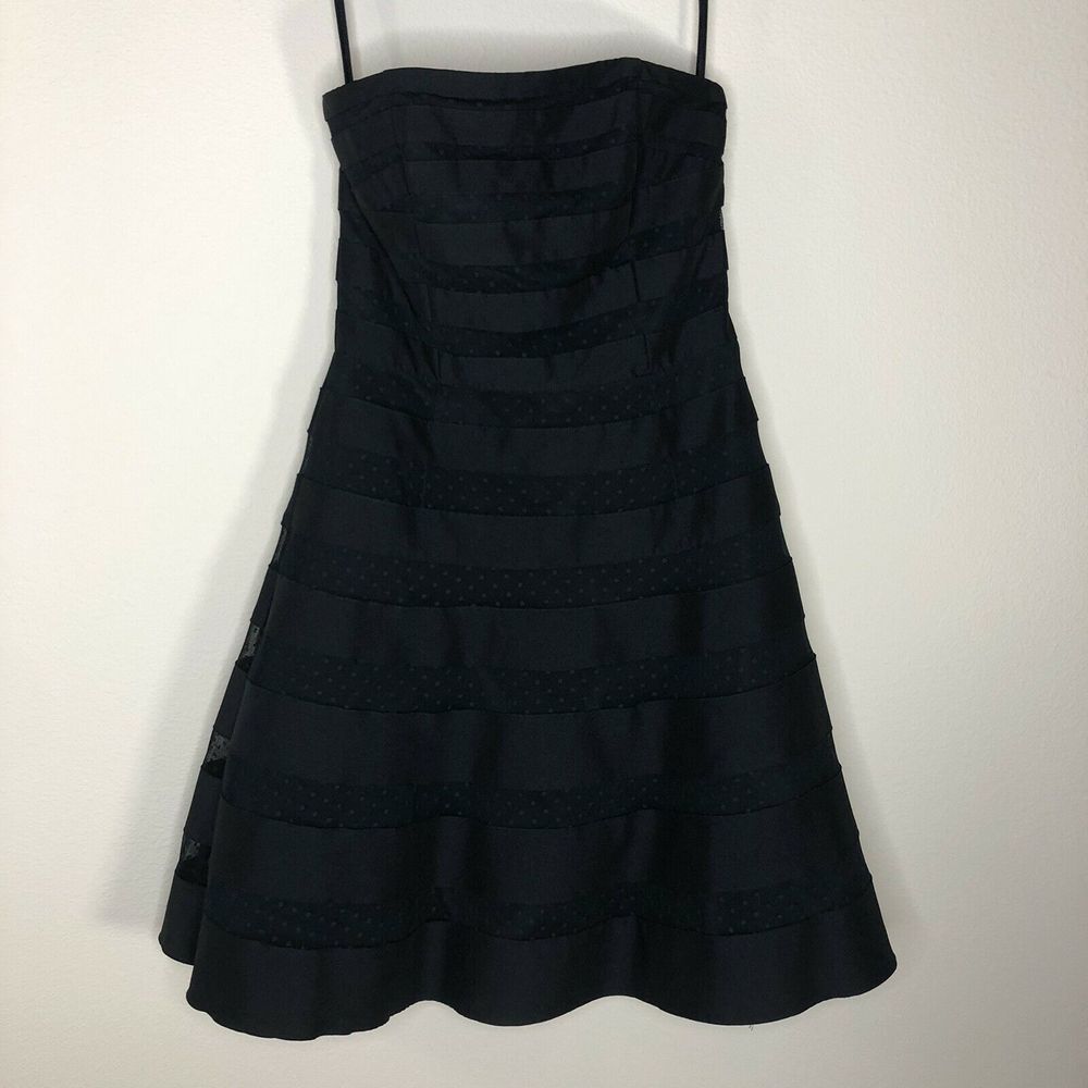 WHBM Black Strapless A-Line Dress Size 4 Tulle